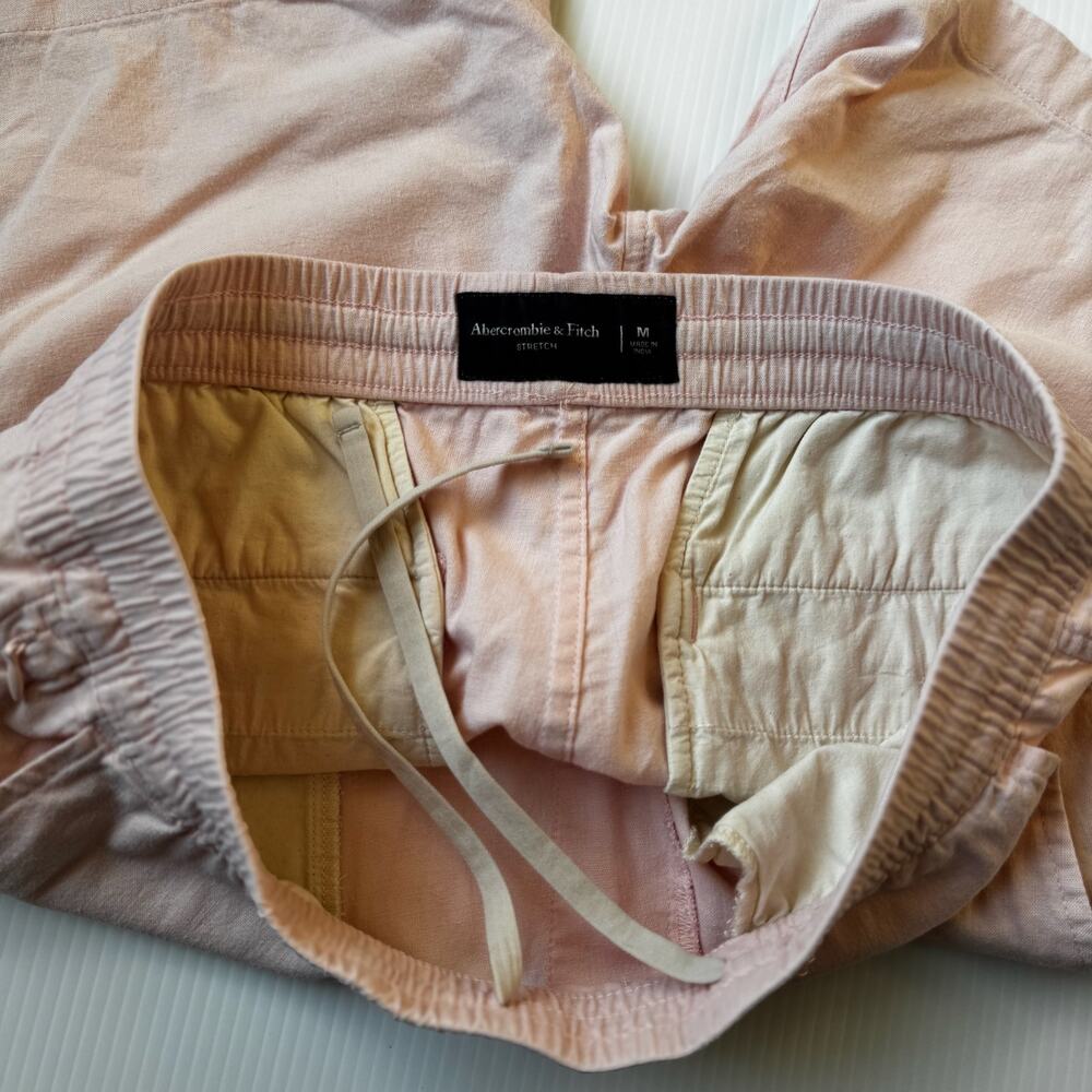 Abercrombie Linen Cotton Shorts Mens Medium Coastal Euro Vacation Cruise Pockets - Picture 4 of 14
